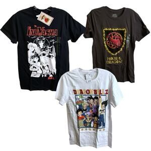 Dragon Ball Z InyuYasha Game of Thrones 3 Graphic T Shirts Japanese Anime Men S